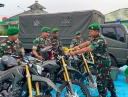 DANDIM 0427/WAY KANAN, SERAHKAN KENDARAAN DINAS TRUK MITSUBISHI CANTER DAN MOTOR CRF UNTUK TINGKATKAN KESIAPAN OPERASIONAL