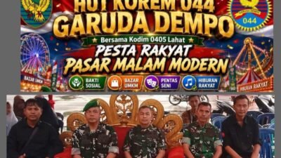 KODIM 0405/LAHAT SANTUNI PULUHAN ANAK PANTI ASUHAN AL-HIKMAH  DAN LOUNCHING PASAR MALAM MODERN