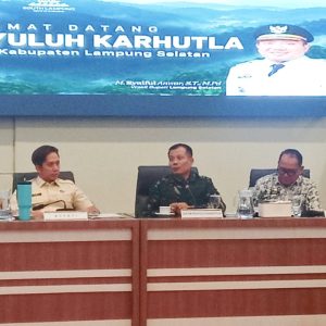Tim Penyuluh Karhutla Audiensi dengan Bupati Lampung Selatan Tiba di makodim 0421/LS