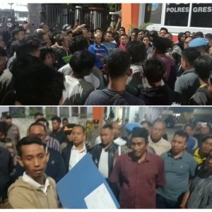 Ratusan Warga Tenggor Geruduk Polres Gresik, Dugaan Salah Tangkap dan Kekerasan Polisi Meledak.