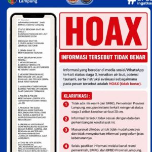 MASYARAKAT HARUS JELI JANGAN BIARKAN HOAKS MENIMBULKAN KEPANIKAN